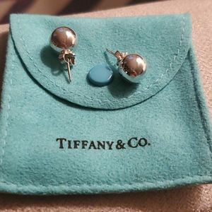 Tiffany sterling silver ball stud earrings